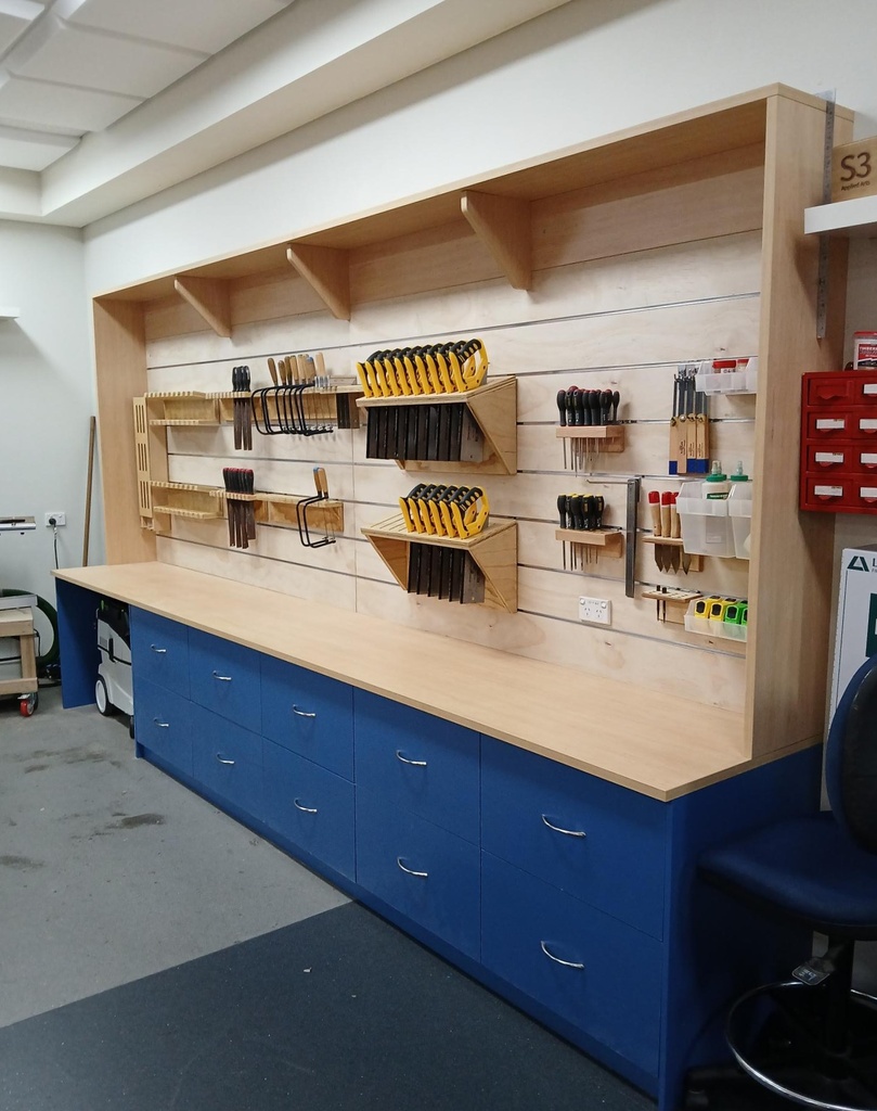 Custom Slotted wall tool storage units request a quote
