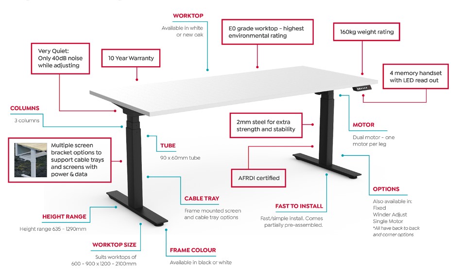 Adjustable height Office Desk