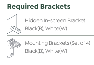 Brackets for Double Curved Wrap Screen Option