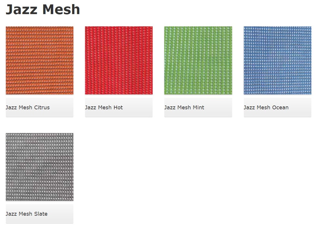 Jazz Back Rest Mesh + Black as Standard