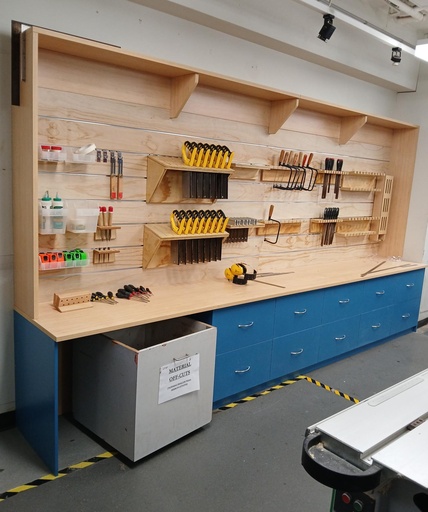 Custom Slotted wall tool storage units request a quote