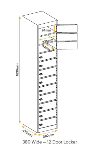 12 Steel door I pad Locker